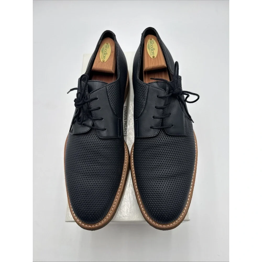 Common Projects 1899 Derby Shine Perforated Leather Navy Blue Shoes Mens Size 43